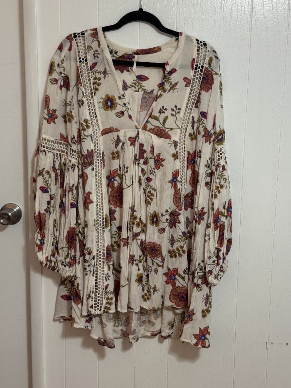Free People Just The Two Of Us crinkly printed swing tunic dress.